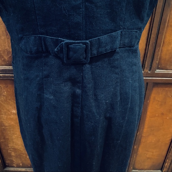 Vintage Express navy blue sleeveless linen dress - Picture 3 of 16